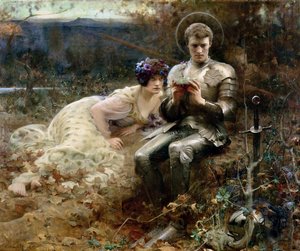 La Tentation de Sir Percival - Arthur Hacker