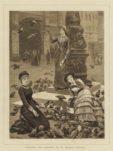Nourrir les pigeons de Saint-Marc, Venise - Arthur Hopkins
