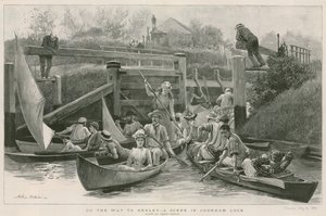 En route pour Henley - une scène à Cookham Lock - Arthur Hopkins