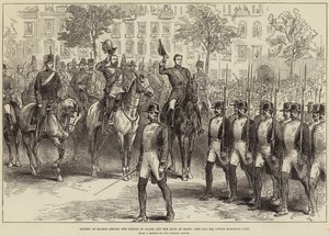 Revue à Madrid devant le Prince de Galles et le Roi d