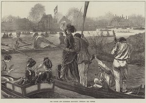 La course de bateaux Oxford et Cambridge, acclamant les vainqueurs - Arthur Hopkins