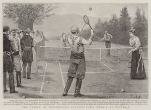 Le Prince du Monténégro jouant au tennis sur gazon à Cettinje - Arthur Hopkins