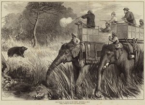 Le Prince de Galles dans le Terai, chassant un Ours - Arthur Hopkins