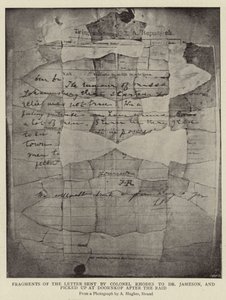 Fragments de la lettre envoyée par le Colonel Rhodes au Dr Jameson, et ramassée à Doornkop après le Raid - Arthur Hughes