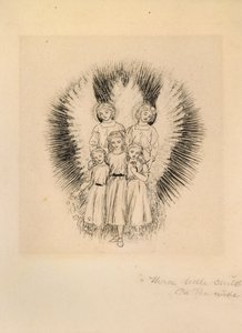 Trois petits enfants sur la vaste terre, fin du 19ème siècle - Arthur Hughes
