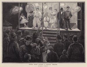 Nuit de boxe devant un théâtre de campagne