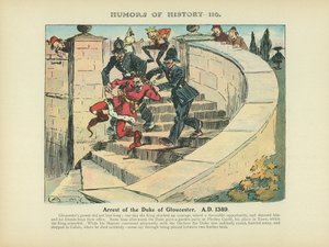 Arrestation du duc de Gloucester. A.D. 1389 (lithographie couleur) - Arthur Moreland