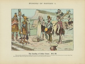 Le débarquement de Jules César. B.C. 55 (lithographie couleur) - Arthur Moreland