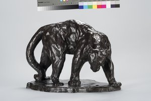 Grand puma sentant une piste de bœuf - Arthur Putnam