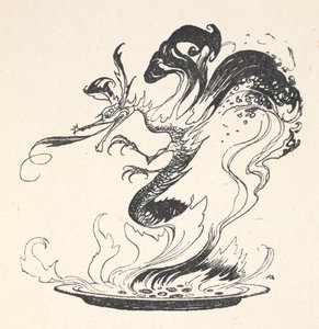 Un dragon émergeant d
