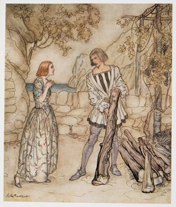 Alas, now, pray you, work not so hard, illustration de La Tempête de William Shakespeare, pub. 1926 - Arthur Rackham