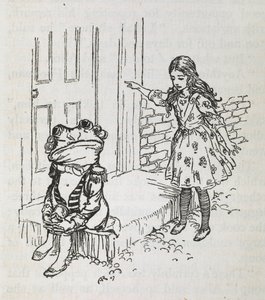 Alice et une grenouille habillée en valet - Arthur Rackham