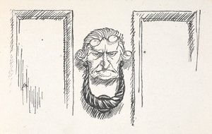 Heurtoir de porte avec le visage de Scrooge - Arthur Rackham
