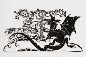 George et le Dragon. Du livre Contes de fées anglais racontés par F.A. Steel avec des illustrations d