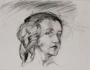 Tête de fille - Arthur Rackham
