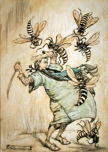 Le combat de Gulliver avec les guêpes