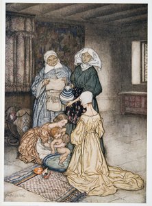 Had I not four or five women once that tended me? illustration de La Tempête de William Shakespeare, pub. 1926