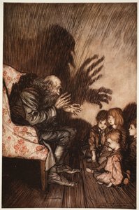 Il préférait se faire des amis parmi la jeune génération montante, avec qui il devint rapidement très populaire., de Rip Van Winkle par Washington Irving, pub. 1910 - Arthur Rackham