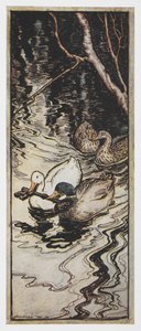 Illustration de deux canards portant une clé de La Reine des Abeilles