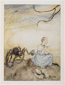 Petite Miss Muffet - Arthur Rackham