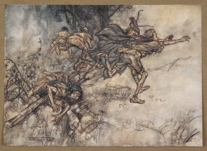 O monstrueux ! O étrange ! Nous sommes hantés. Priez, maîtres ! Fuyez, maîtres ! Aidez ! Une scène de 