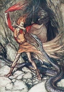 Ohe! Ohe! Terrible dragon, oh, ne me dévore pas! Illustration pour L