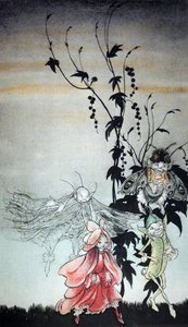 Peaseblossom, Cobweb, Moth, Mustardseed, les fées qui assistaient Titania dans Le Songe d