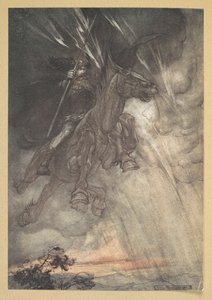 "Enragé, Wotan chevauche vers le Rocher ! Comme un vent de tempête il arrive !"
