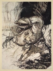 Siegfried tue Fafner, illustration de 