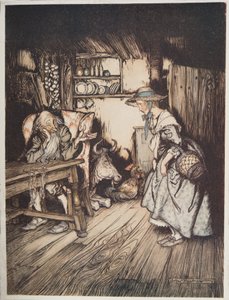 La Cabane dans la Forêt, de Petit Frère & Petite Sœur et autres contes des frères Grimm, pub.1917 - Arthur Rackham