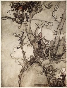 Les montagnes de Kaatsberg ou Catskill ont toujours été une région pleine de fables, de Rip Van Winkle par Washington Irving, pub. 1910 - Arthur Rackham