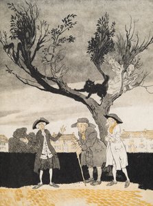 Les hommes de Sleepy Hollow (page intérieure), de La Légende de Sleepy Hollow par Washington Irving (1783 - 1859), pub. 1928