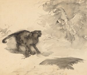 Le perroquet et le chat (Esquisse pour "Bonne nuit" par Eleanor Gates)
