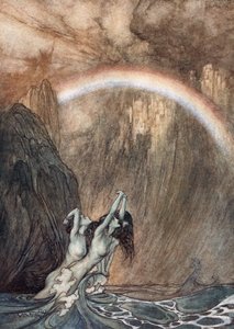 Les beaux enfants du Rhin, pleurant leur or perdu, 1910 - Arthur Rackham
