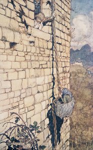La sorcière grimpa .. , des Contes de fées des frères Grimm, pub. 1909 - Arthur Rackham