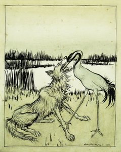 Le loup et la grue - Fables d