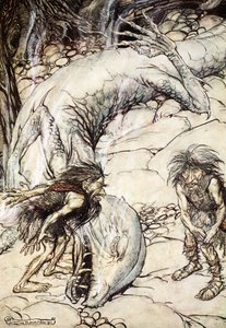 Les nains se disputant le corps de Fafner, 1924