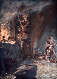 La forge de Nothung, 1924 - Arthur Rackham