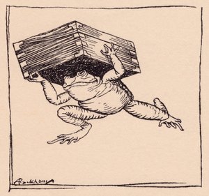 Le petit alla chercher la boîte. Illustration par Arthur Rackham du Conte de Grimm, Le Poêle de Fer. - Arthur Rackham