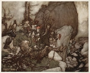 Le sommeil de Rip Van Winkle, de Rip Van Winkle par Washington Irving, pub. 1910 - Arthur Rackham