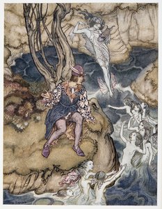 This music crept by me upon the waters, illustration de La Tempête de William Shakespeare, pub. 1926 - Arthur Rackham
