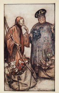 Deux de ces sages ?.Comme des colporteurs parmi nous, de Les Voyages de Gulliver par Jonathon Swift (1667 - 1745), pub. 1909 - Arthur Rackham