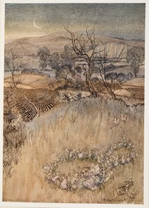 You demi-puppets that by moonshine do the green sour ringlets make, illustration de La Tempête de William Shakespeare, pub. 1926 - Arthur Rackham