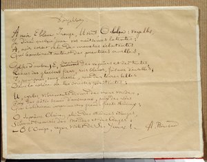 Manuscrit du poème d