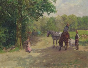 Paysage avec cheval et charrette - Arthur Siebelist