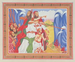 La séparation de la mer Rouge - Arthur Szyk