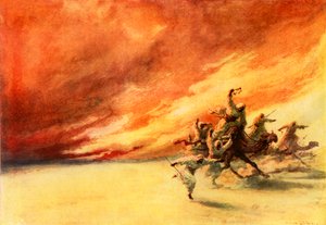 Le fléau du désert (lithographie couleur)
