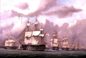 Le vice-amiral de la blanche arrivant à Spithead