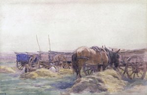 Chariots de foin avec cheval - Arthur Winter Shaw