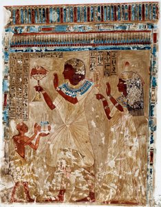 Art égyptien : costumes de fête. Simulacre de collège provenant de la tombe de Nefer-Hotep à Thèbes - Artist Unknown